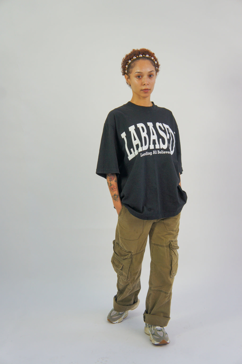 LA Based "Leading All Believers" Oversized Signature Short Sleeve Tee
